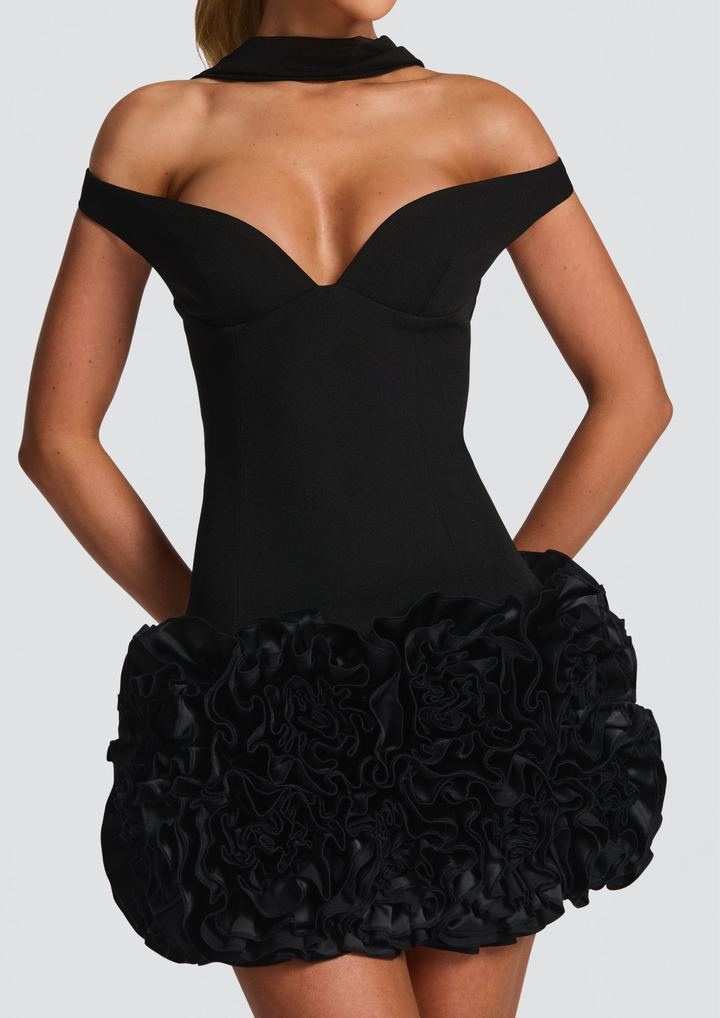 Valeria Backless Floral Off Shoulder Mini Dress