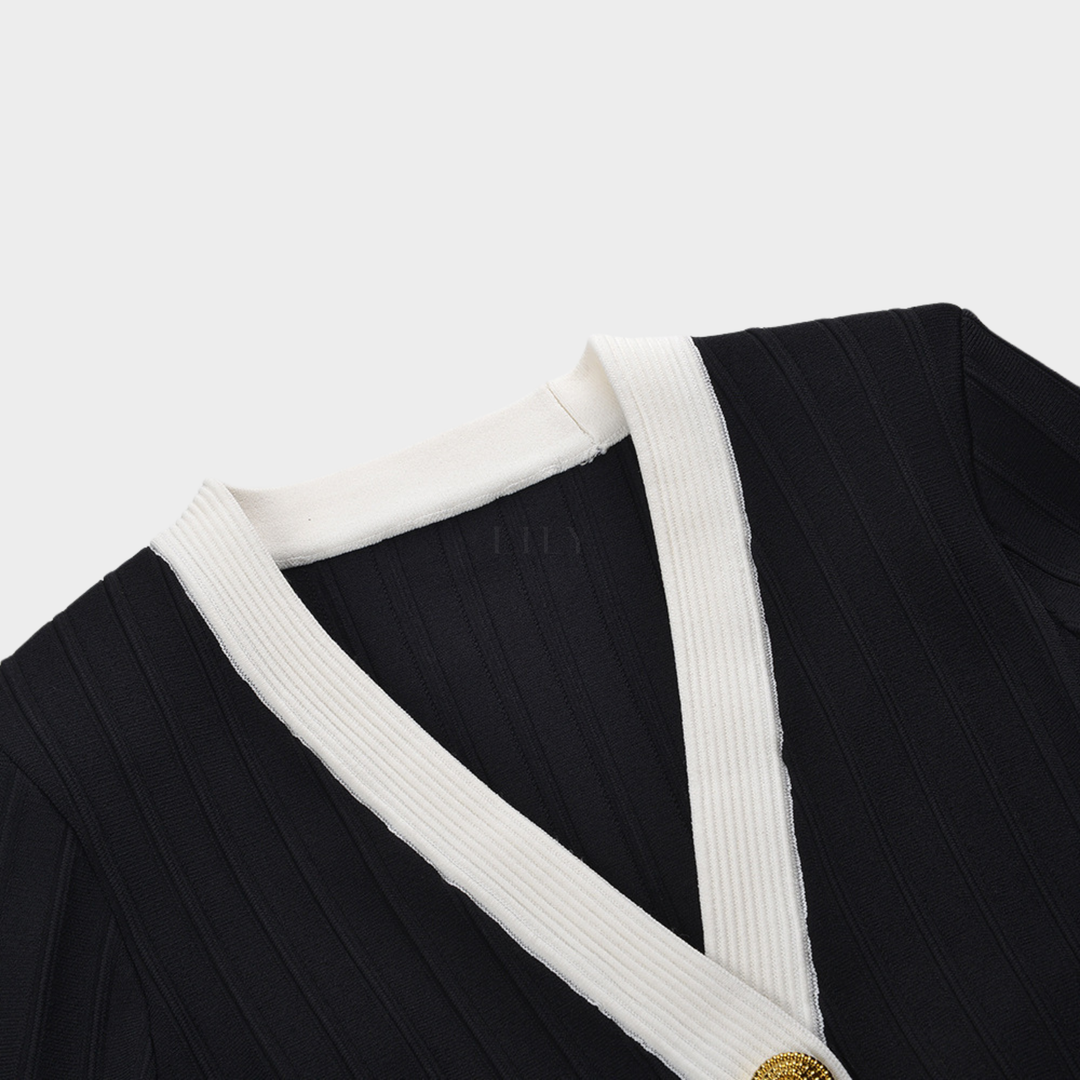 Elegant Contrast Top