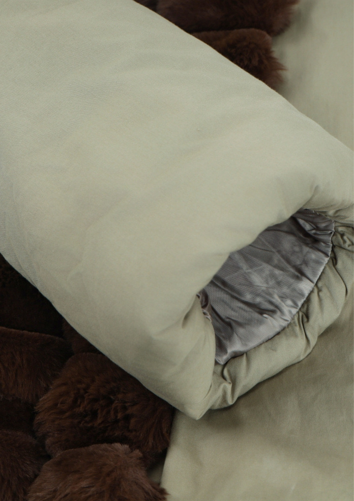 Fur Trim Belted Puffer Jacket