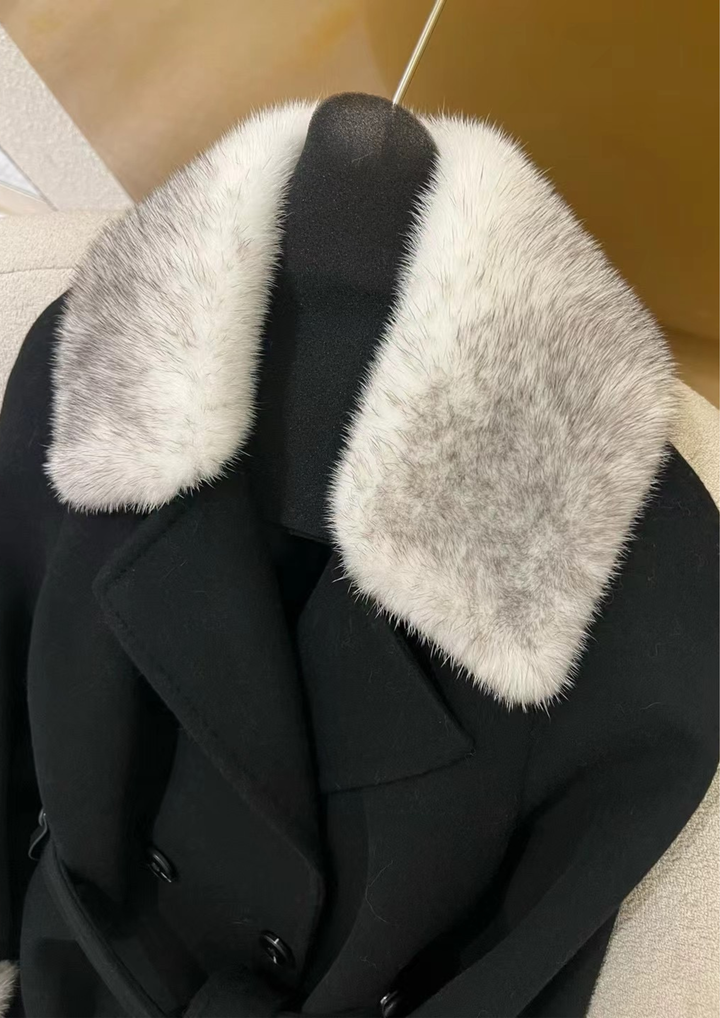 Juliette Cashmere Mink Tailored Belt Coat