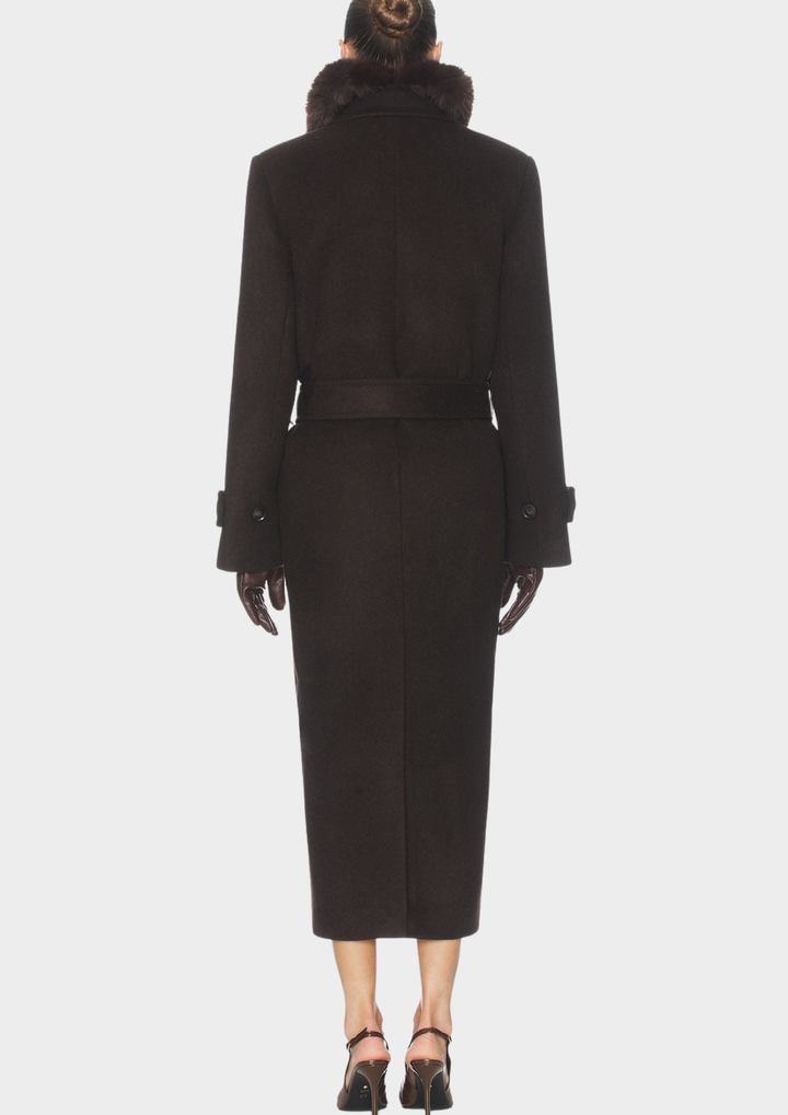 Belted Longline Wool Trench Coat