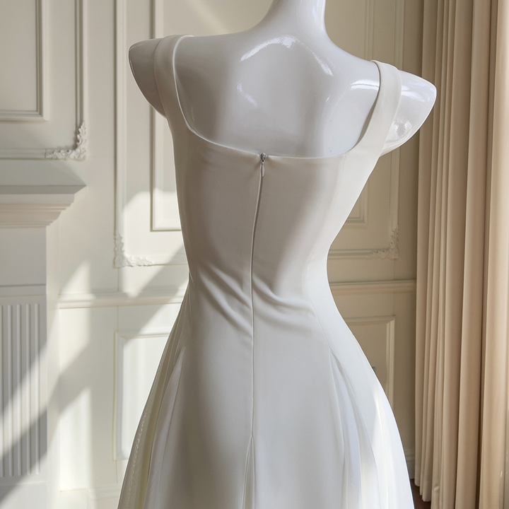 Ivory Flare Elegance Sheer Shine Maxi Dress