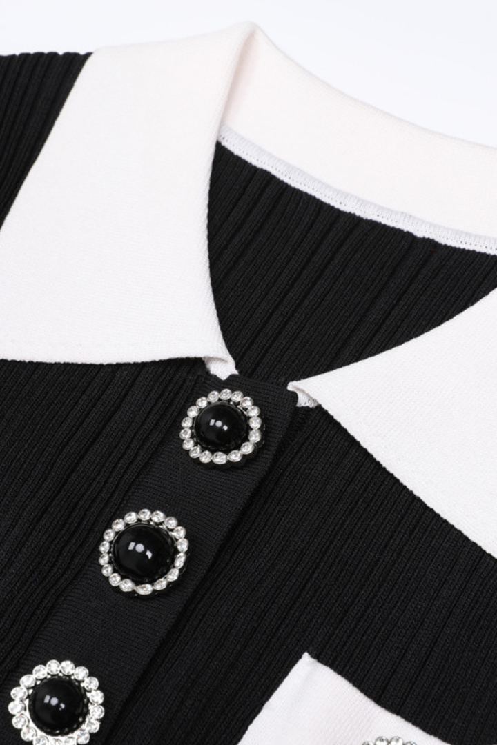 Gem Elegance Polo Knit Mermaid Maxi Dress