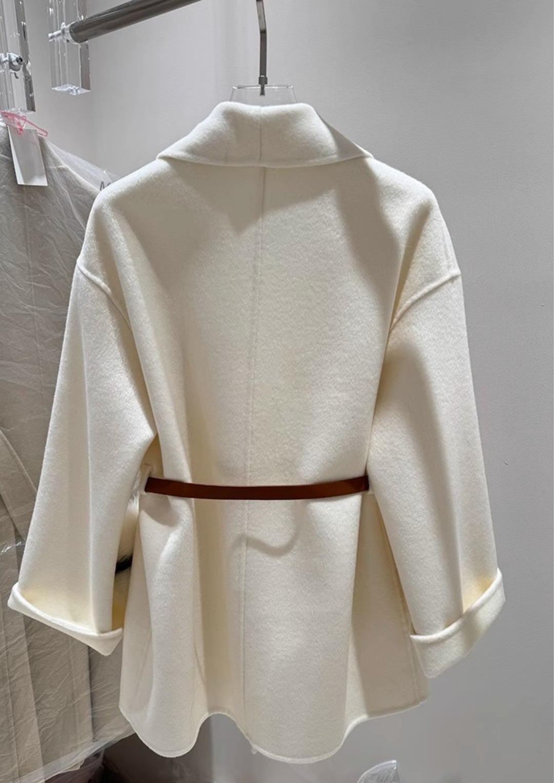 Soft Wool Textured Faux Fur Pocket Coat