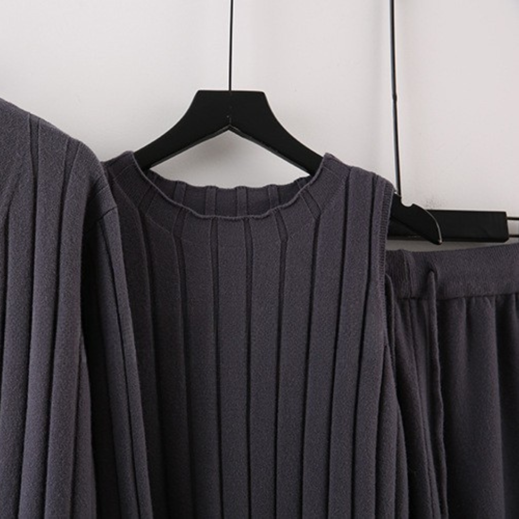 Comfy JANE Ribbed KNIT 3 piece Set