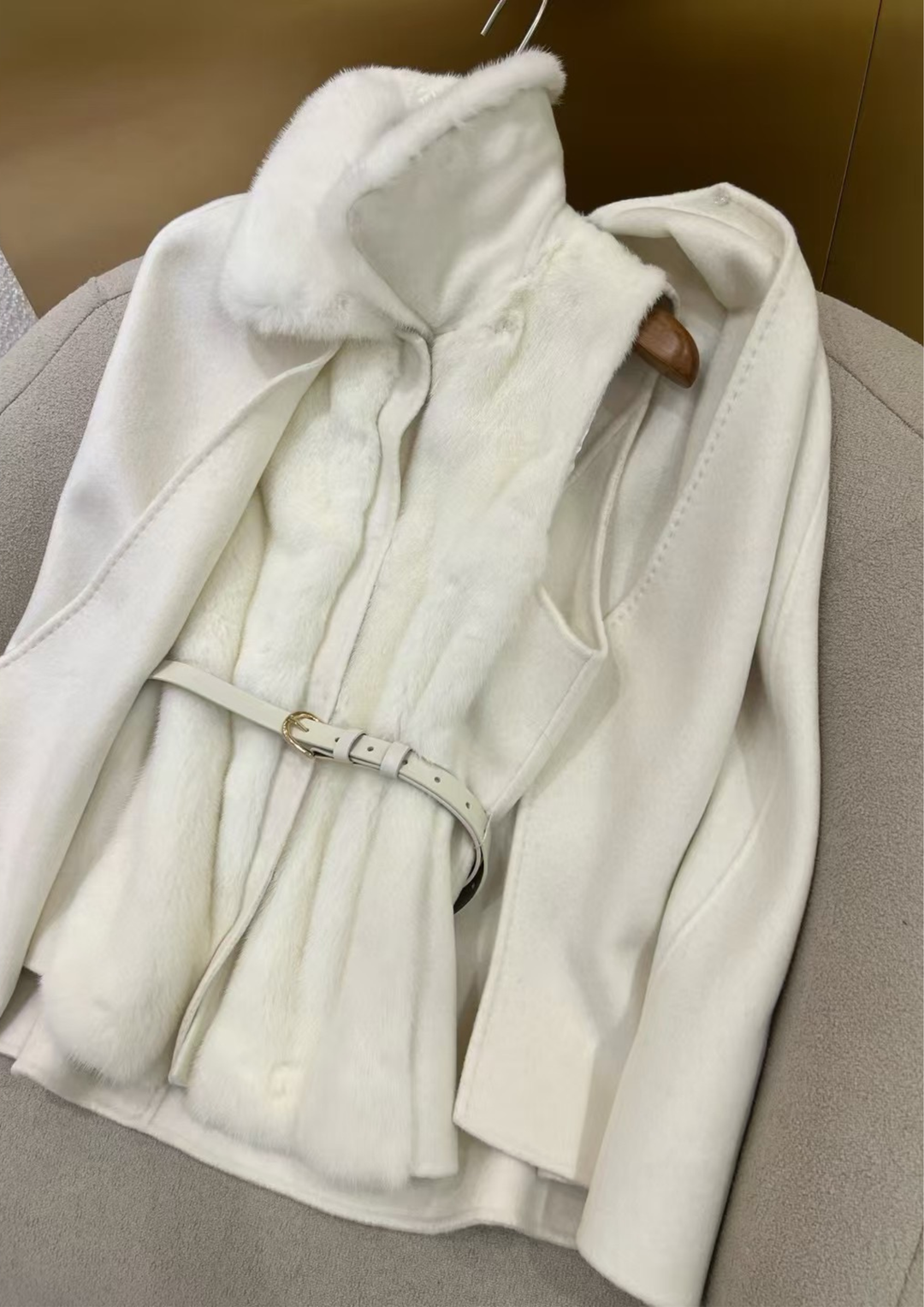 Georgina Cashmere Mink Cape & Vest Set