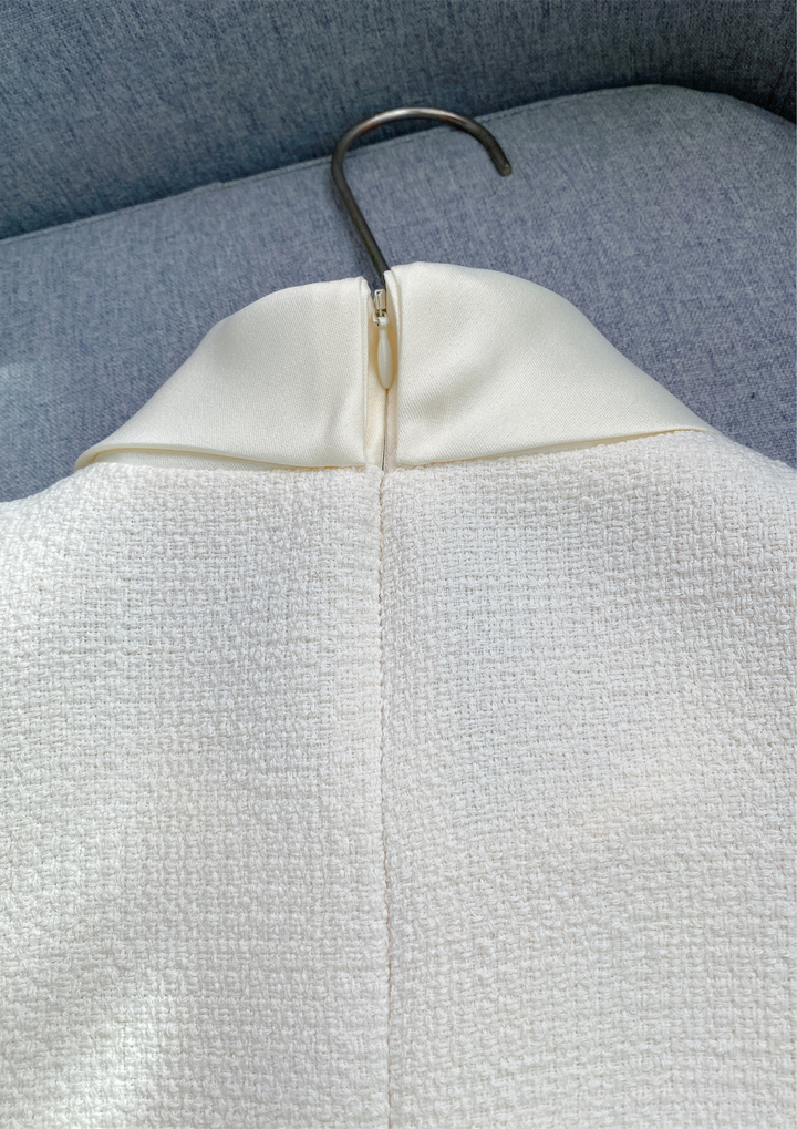 Tweed Elegance Mesh Knit Maxi Dress