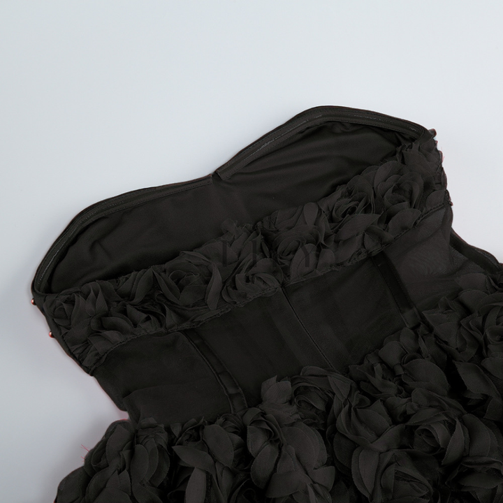 Valentina Rosette Floral Corset Mini Dress