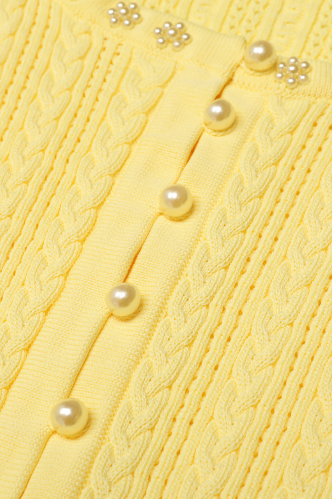 Rosette Pearl Knit Flower Cuffs  Top