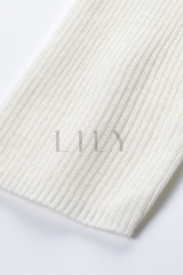 Basic Hollow Slim Wool Knit Top