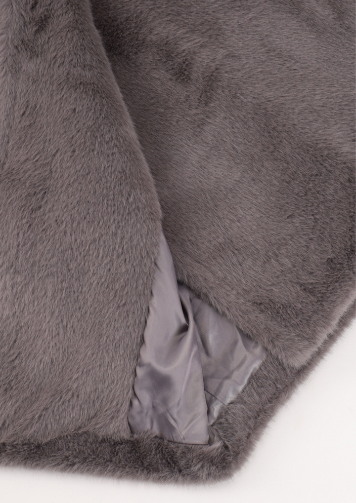 Faux Fur Belted Long Coat