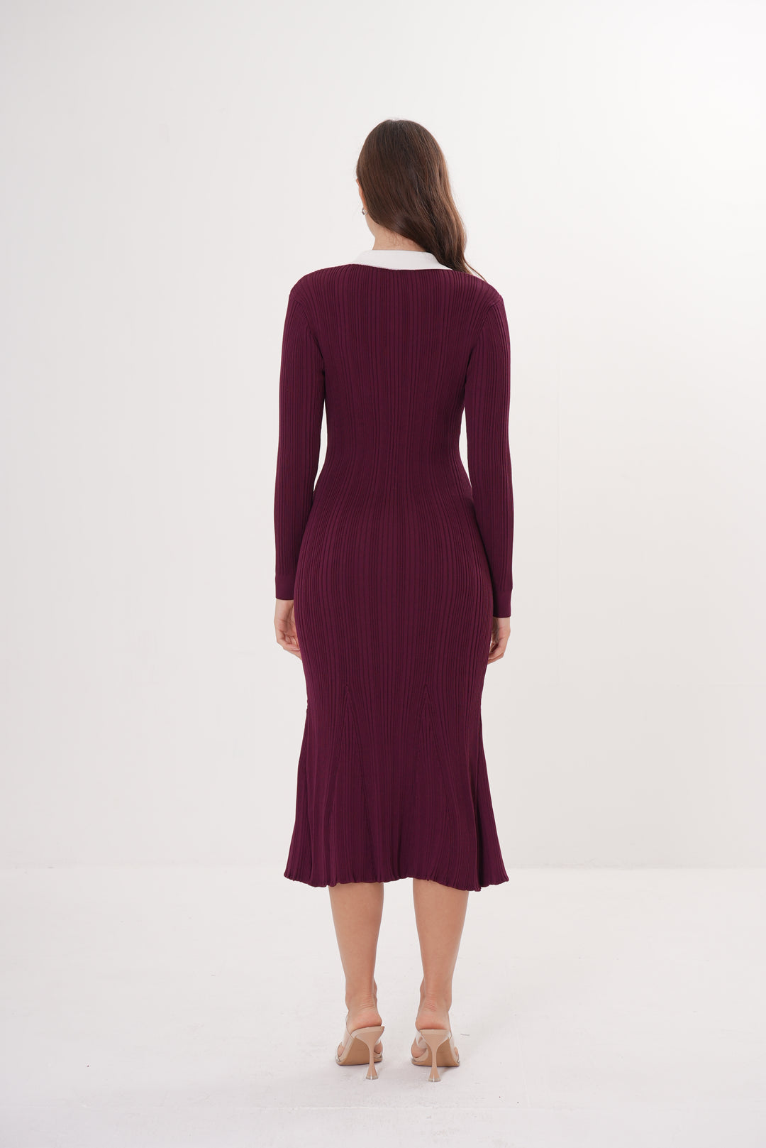 Gem Elegance Polo Knit Mermaid Maxi Dress