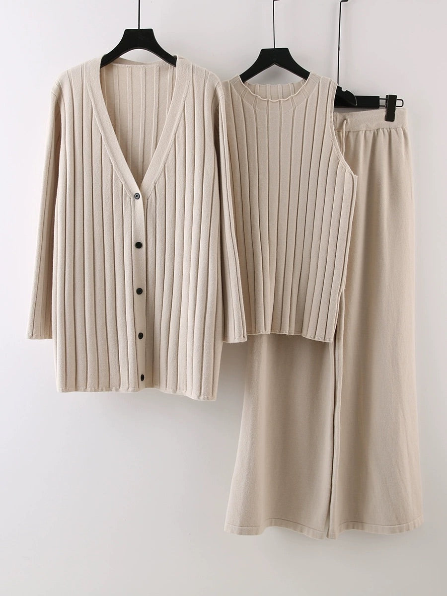 Comfy JANE Ribbed KNIT 3 piece Set