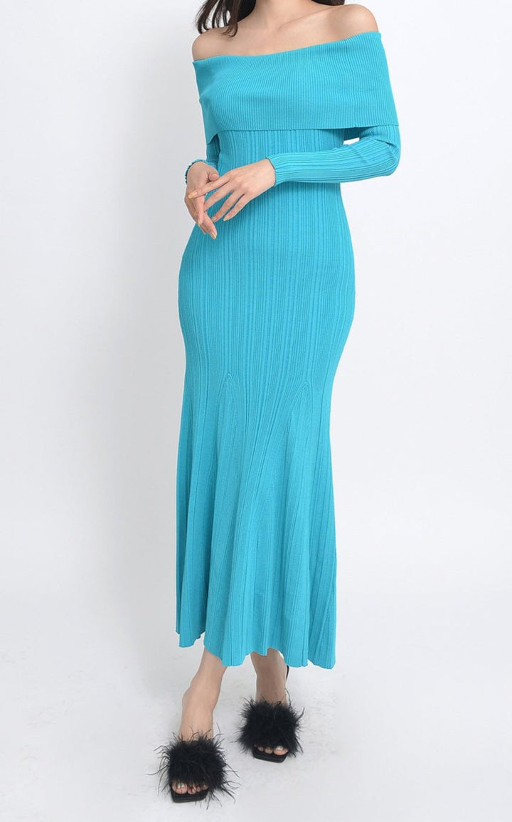Elegant Ice Knit Midi Dress