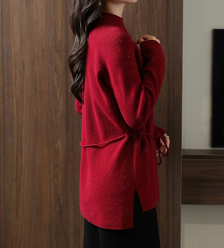 Luxe Glimmer Tie Sweater