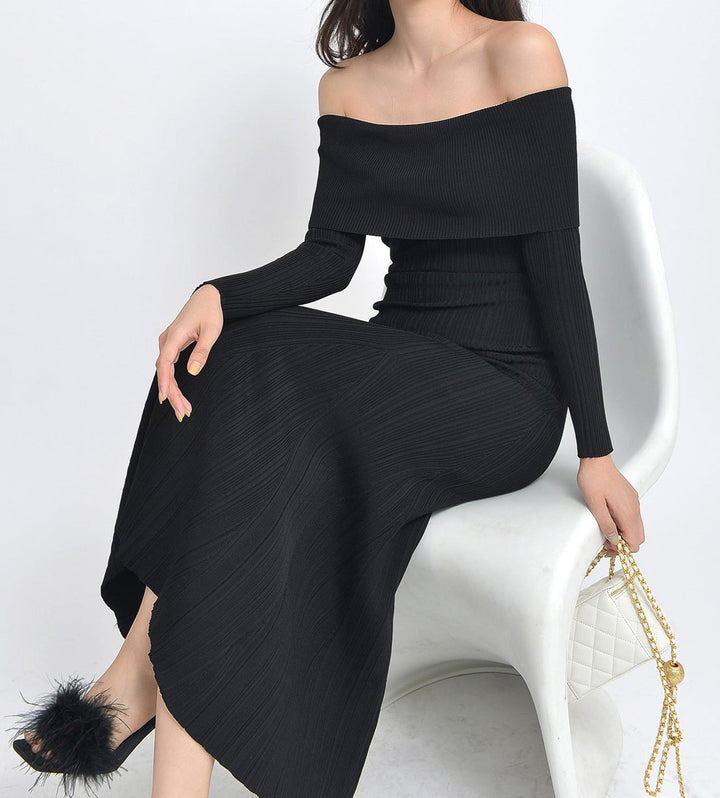 Elegant Ice Knit Midi Dress