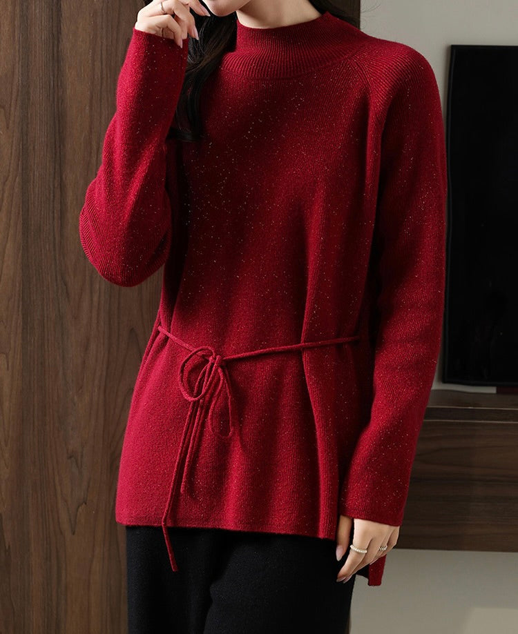 Luxe Glimmer Tie Sweater