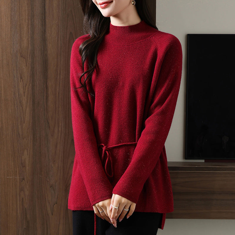 Luxe Glimmer Tie Sweater