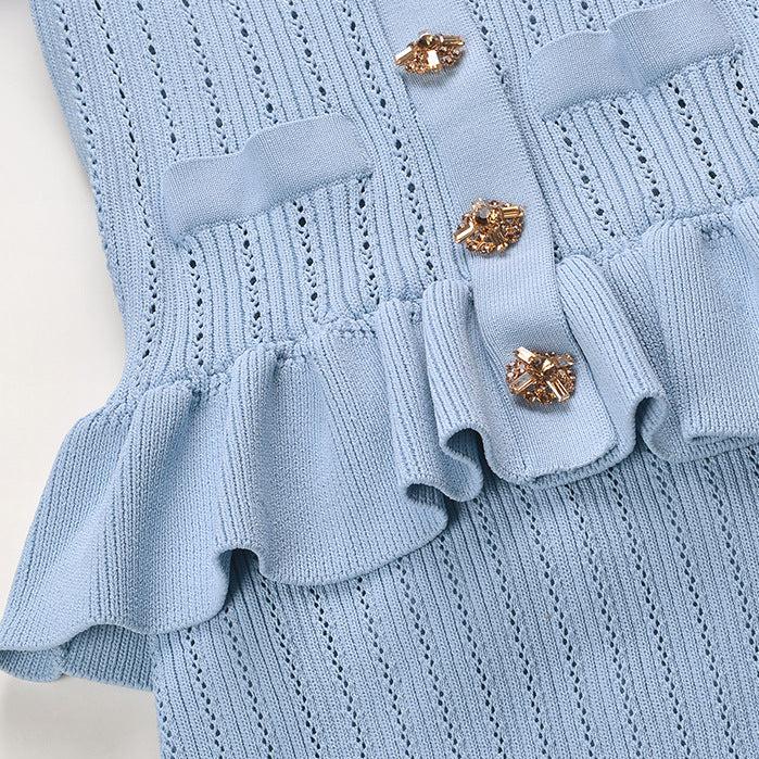 Azure Charm Ruffle Dress