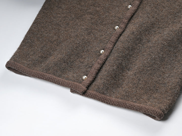 Warm Brown Wool Cardigan