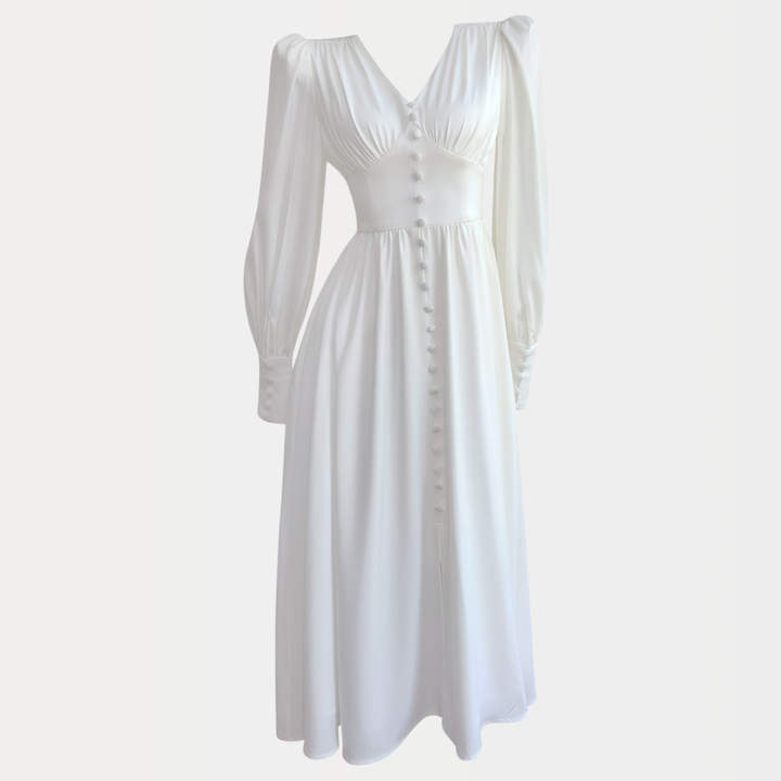 Ivory Buttoned Elegance